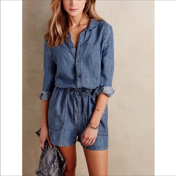 Level 99 Pants - LEVEL 99 (anthropologie) chambray romper